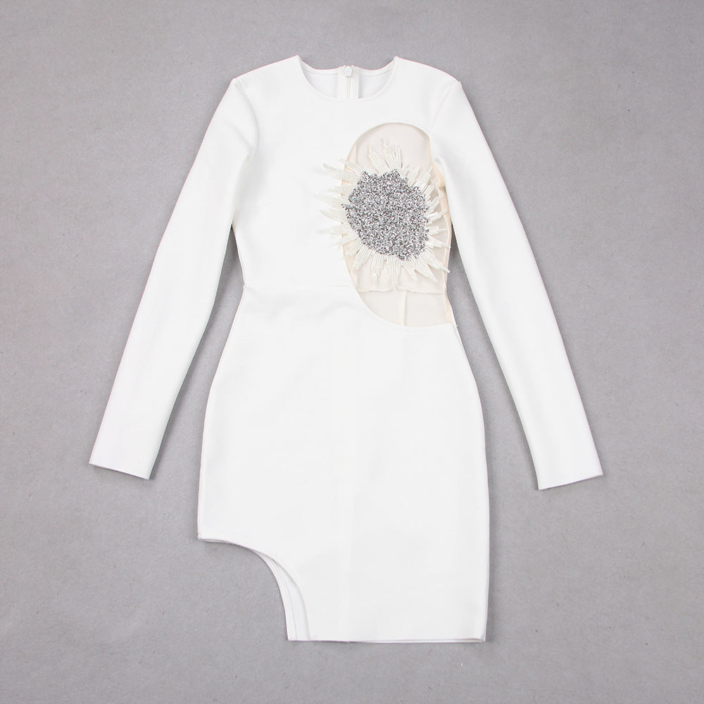 Asur Feather Mini Bandage Dress