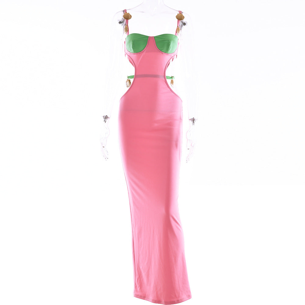 Kesia Bandage Metallic Maxi Dress