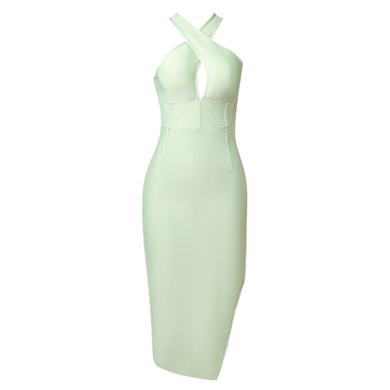 Halter Neck Bandage Evening Dress