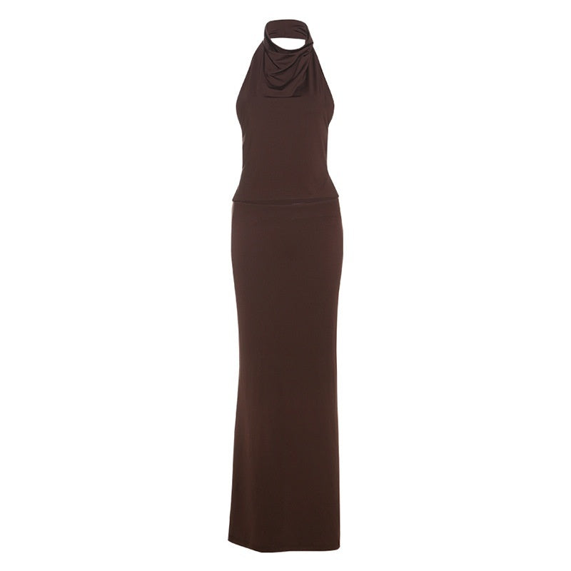 Sleeveless Vest Slim Fit Long Dress Suit