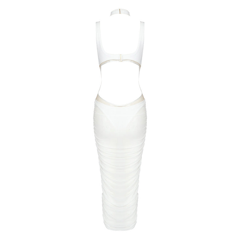 Kaira Cutout Mesh Midi Bandage Dress
