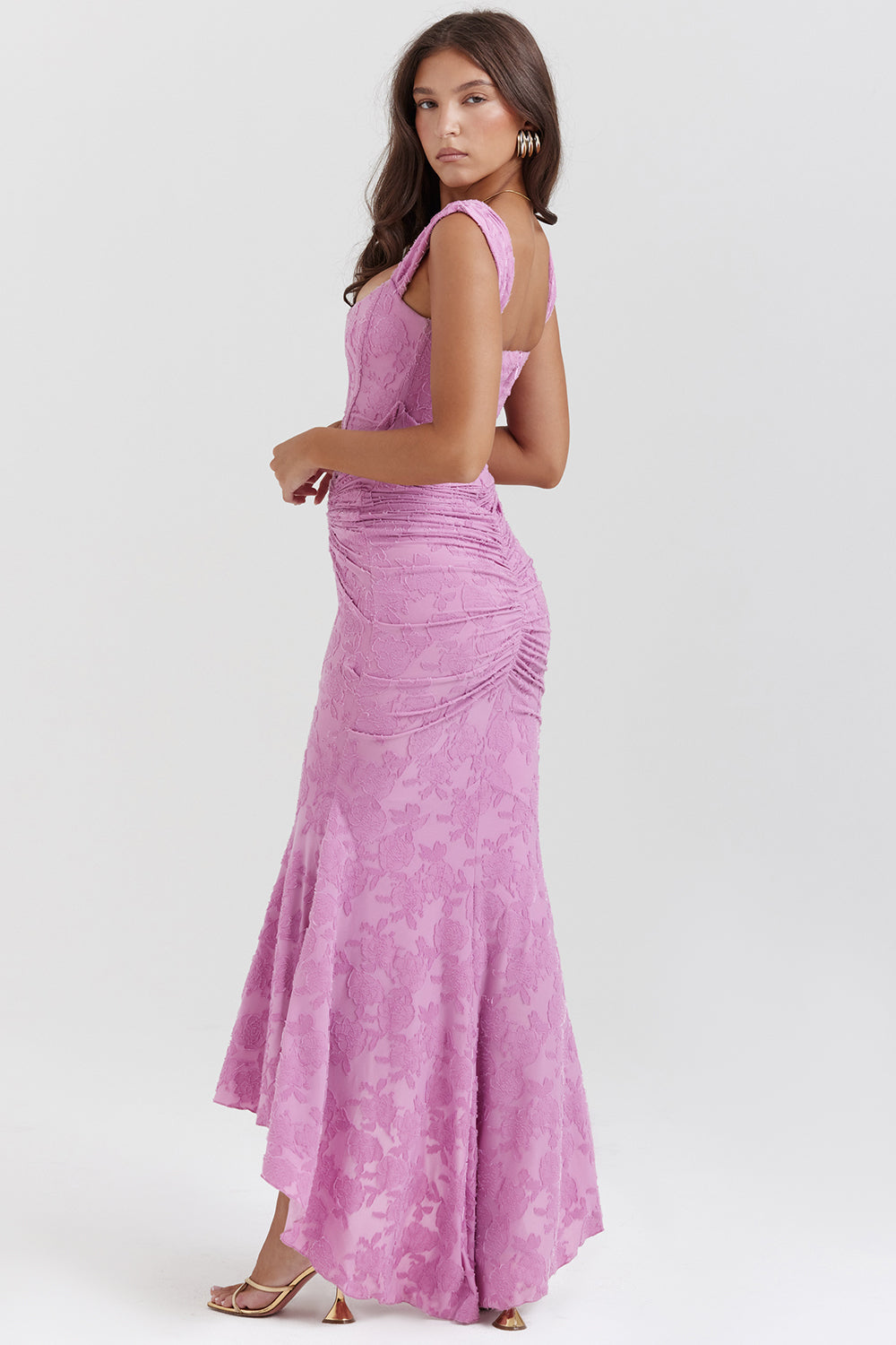 Alyia Elegant Pink Maxi Dress