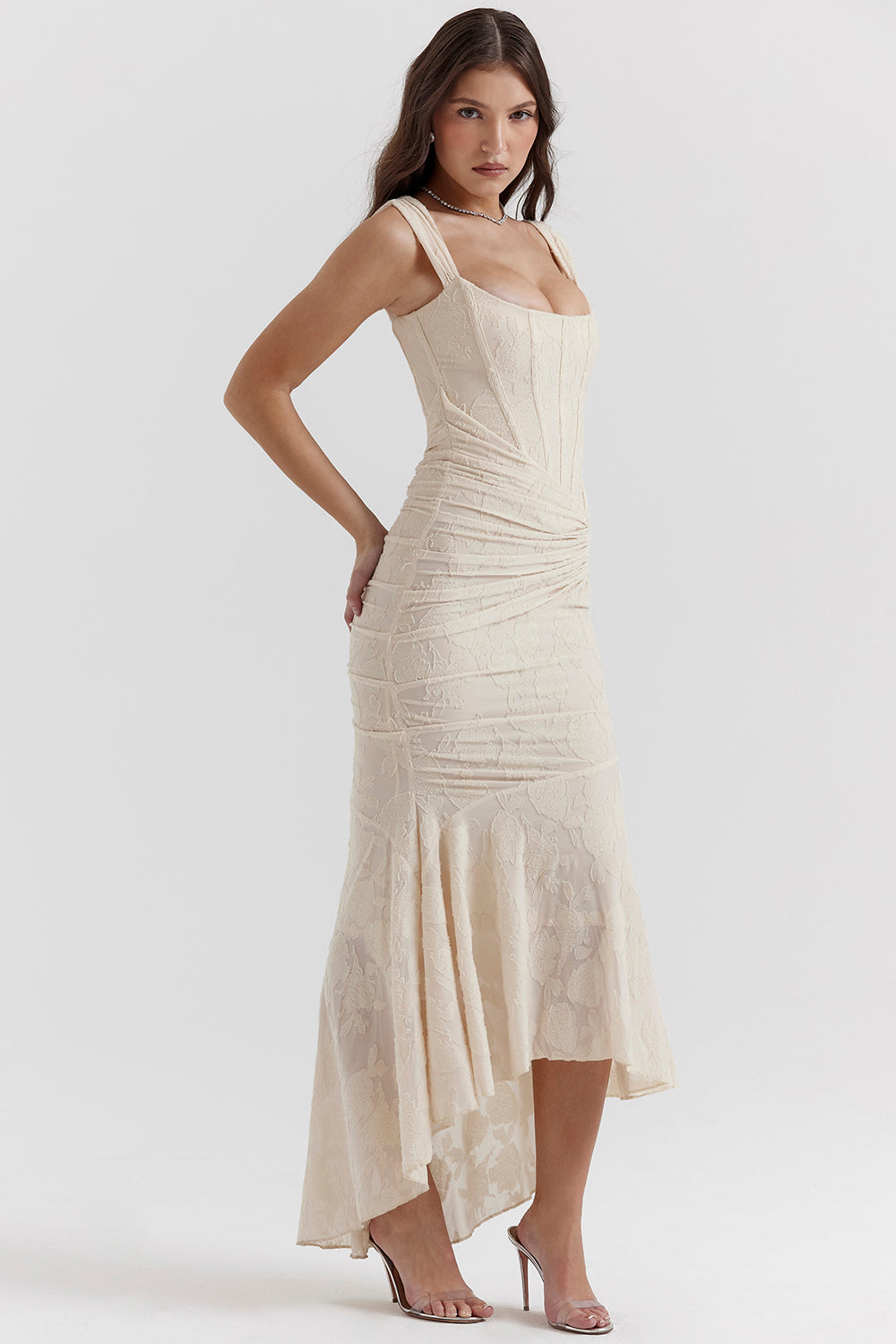 Alyia Elegant Pink Maxi Dress