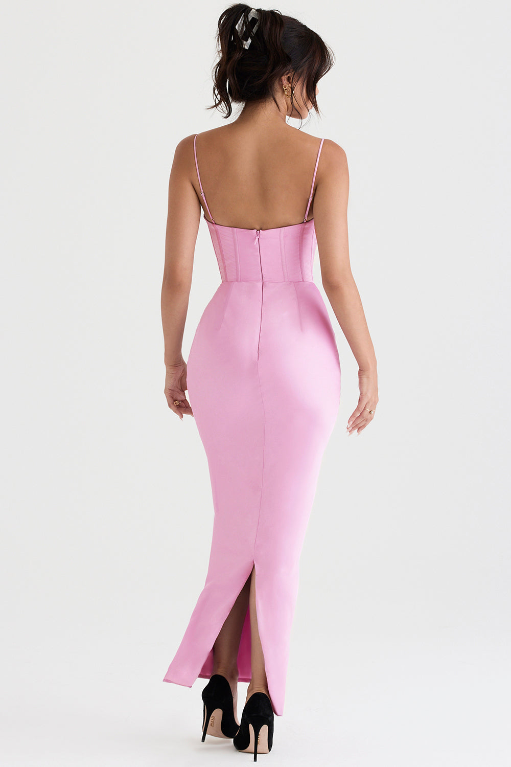 Elegant Corset Maxi Dress-Rose Pink