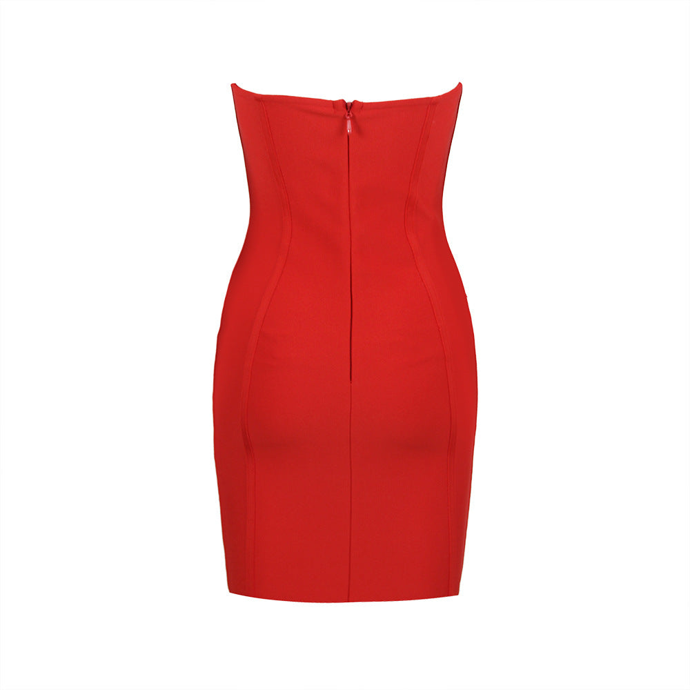 Leriella Bandage One-piece Dress-Red