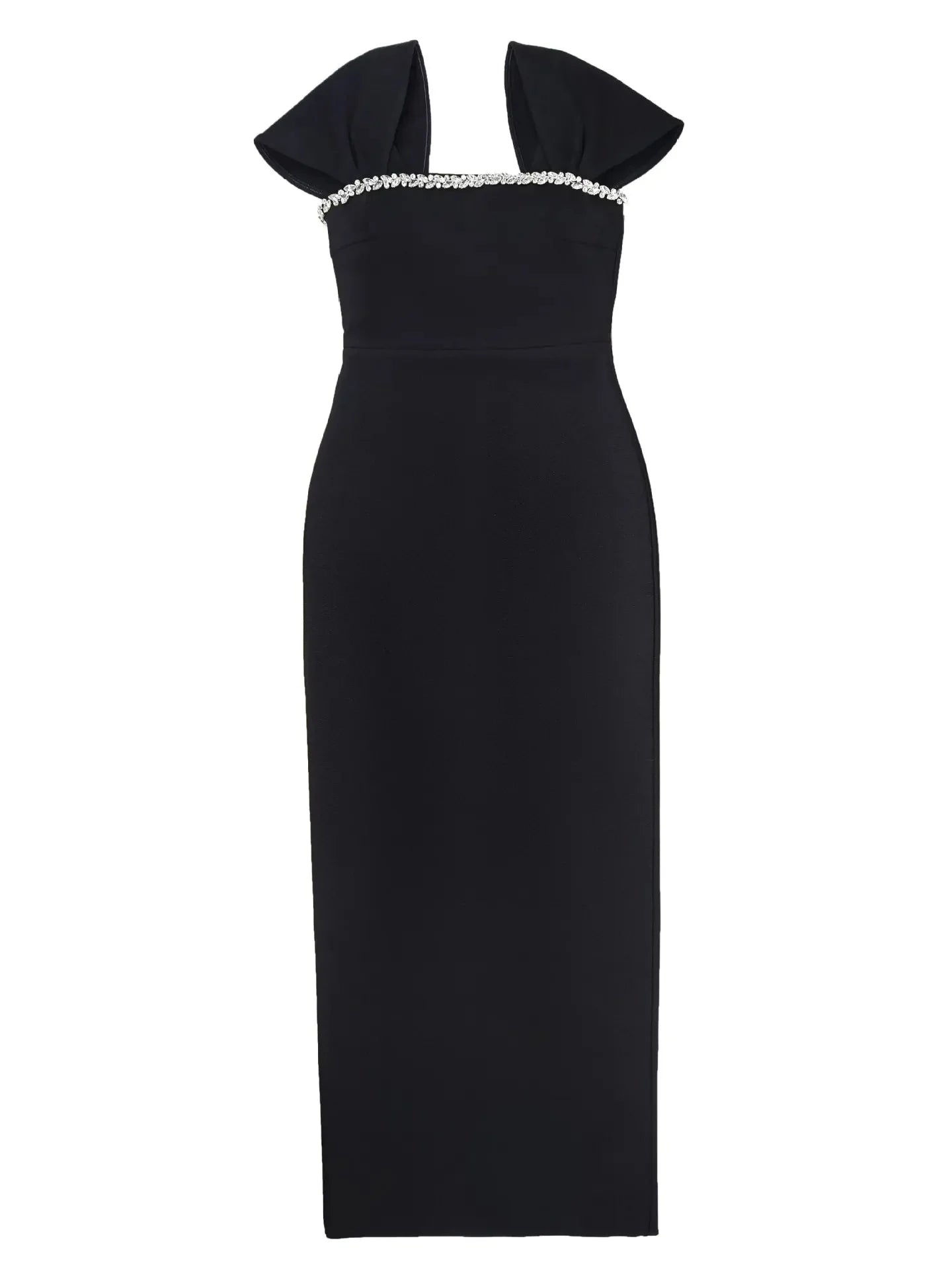 Allure Diamond Maxi Red Dress-Black