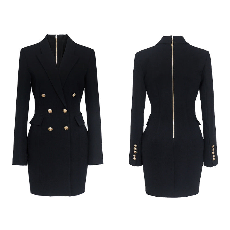 ALYIA BLAZER DRESS-BLACK