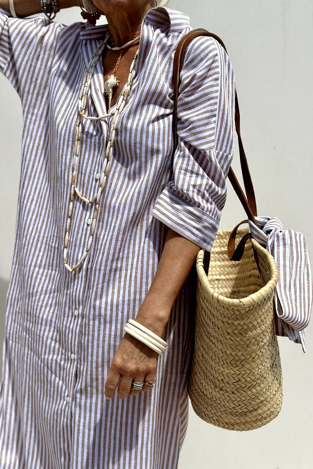 Faith Striped Shirt Dress