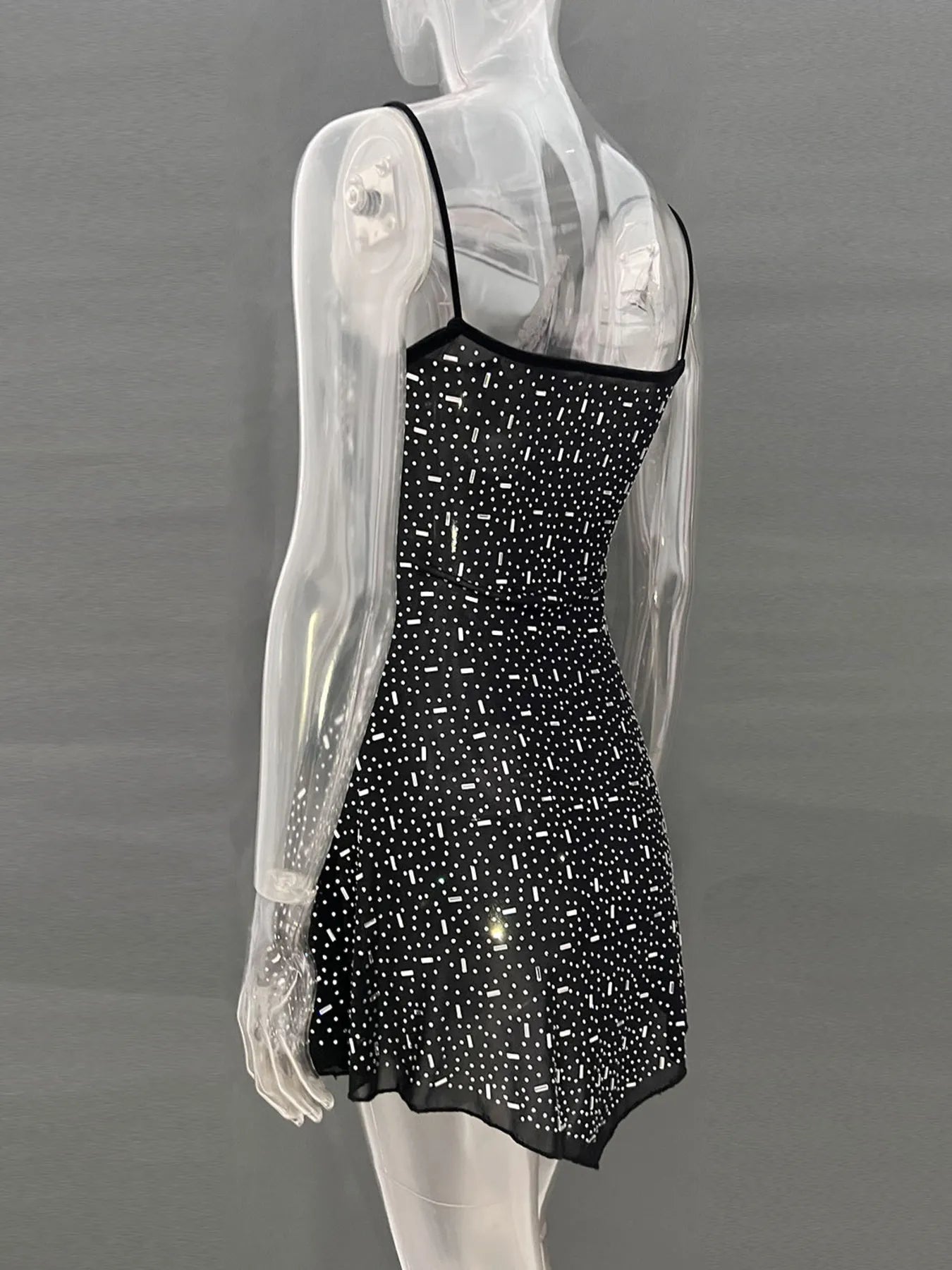 Rhinestone Decor Mini Cami Dress