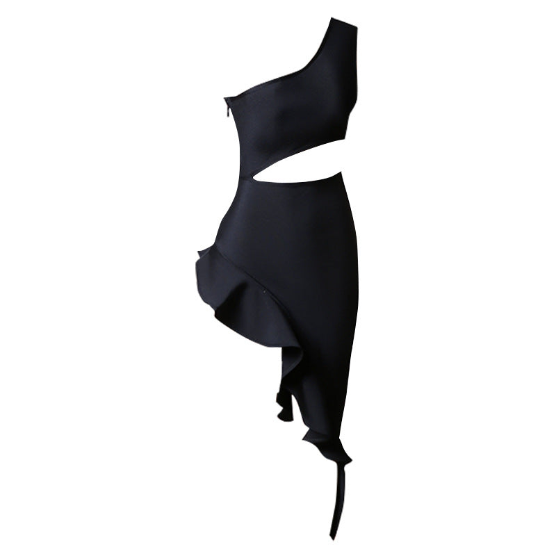 Rhienna Off-shoulder Irregular Backless Evenning Dress