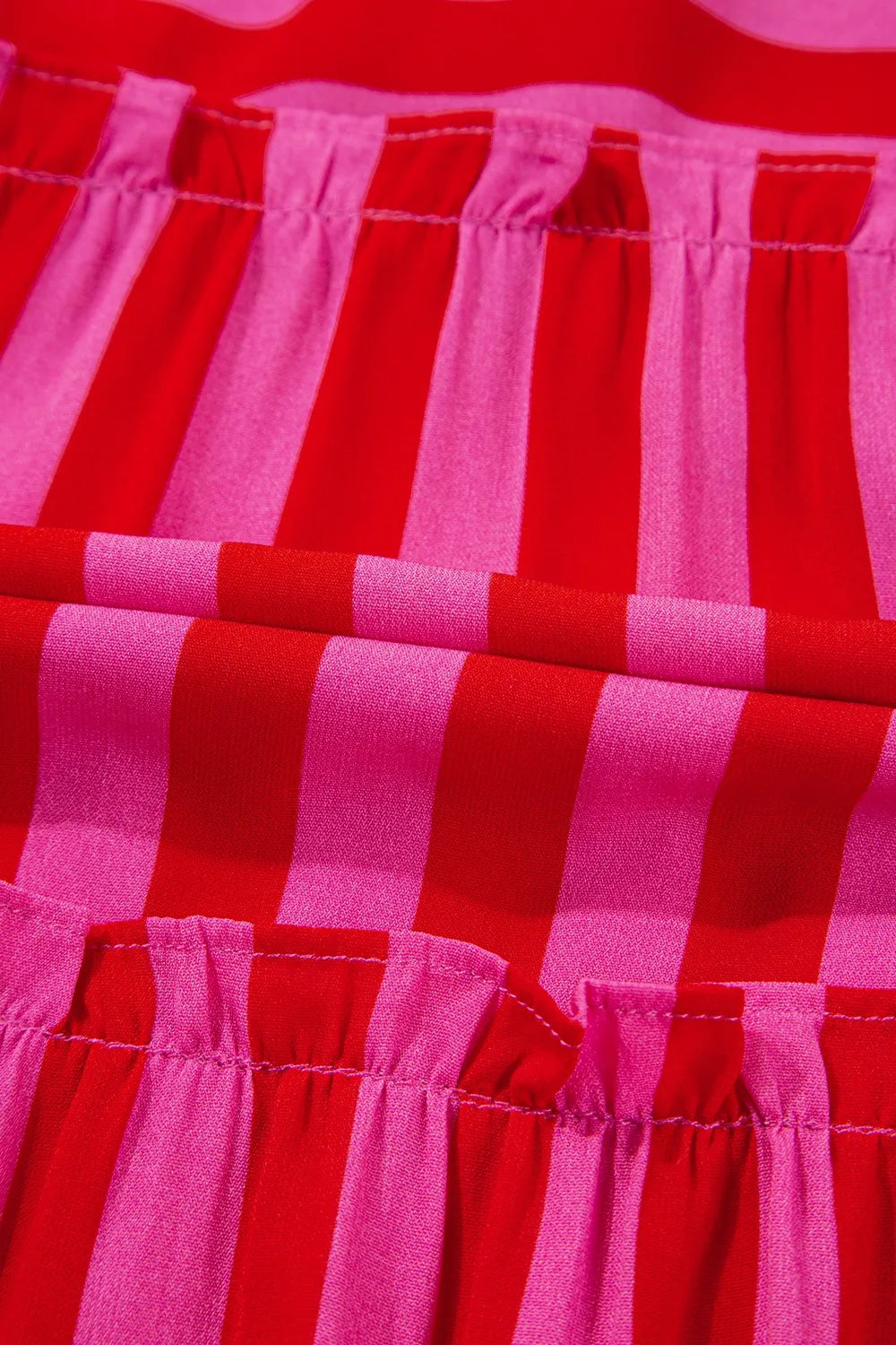 Stripe Flutter Sleeve Smocked Bodice Tiered Maxi Dress