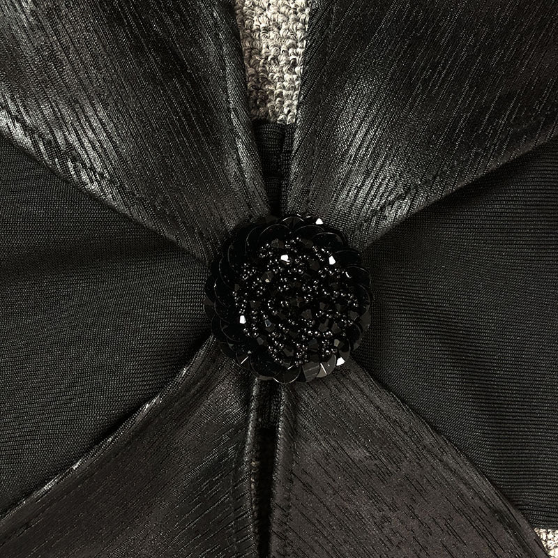 Sling Four-leaf Clover Bandage Black Dress