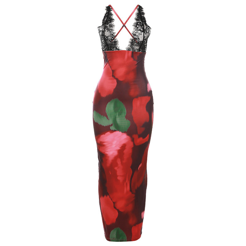 Gunna Backless Slim Print Dress