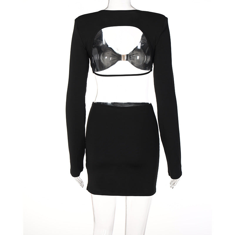 Sleeved Cutout Irregular Two Piece Set