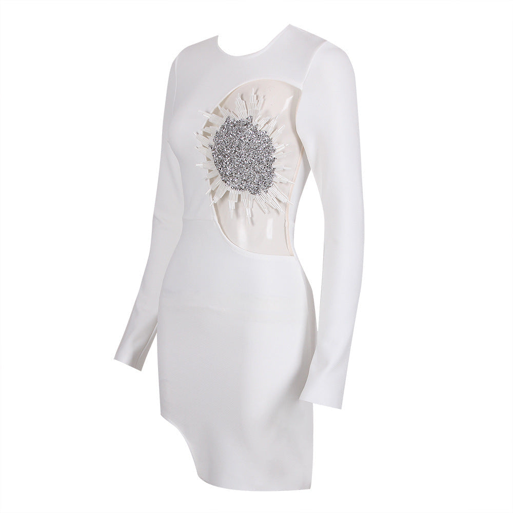 Asur Feather Mini Bandage Dress
