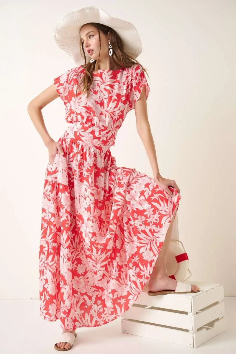 Mittoshop Tropical Print Top and Skirt Set