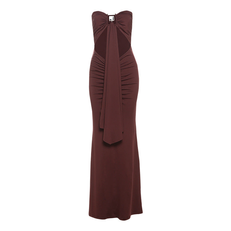 Sculpted Elegance High-Waist Cutout Dress