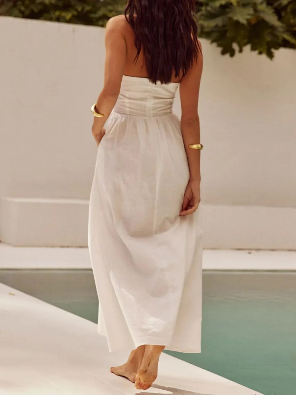 Alera Halter Neck Maxi Dress with Pockets