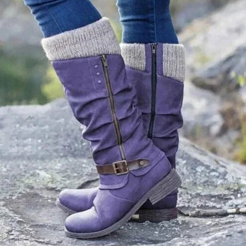 Teresa - Buckle Knee-High Boots
