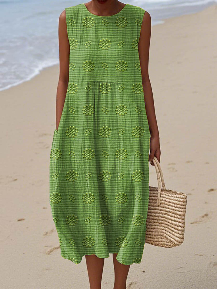 Olivia - Embroidered Midi Dress