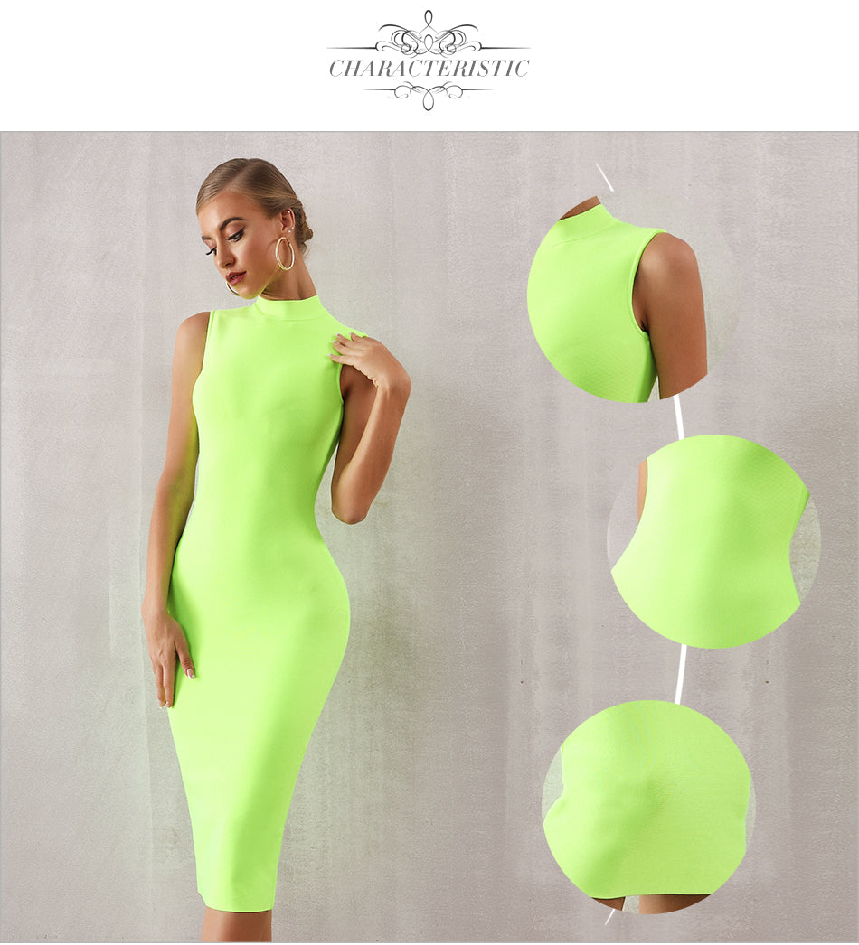 Sleeveless slim midi dress