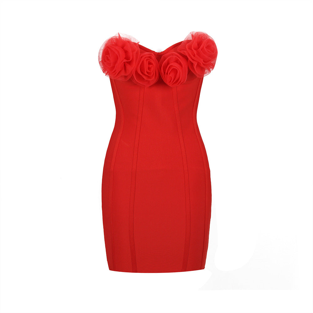 Leriella Bandage One-piece Dress-Red