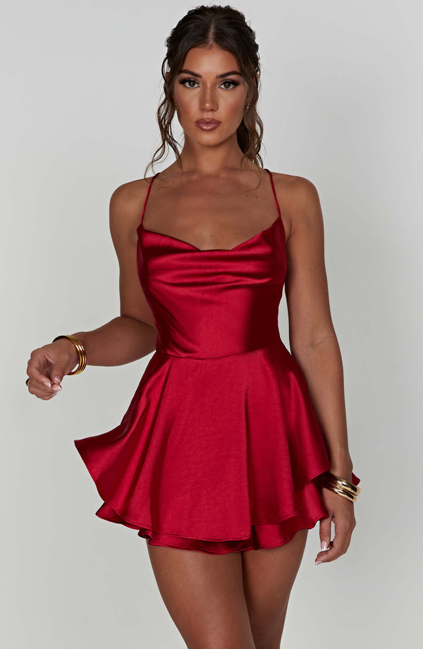 Halter Satin Backless Elegant Short Dress