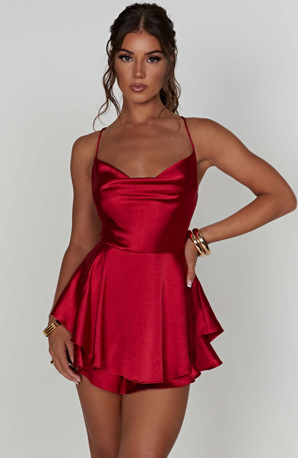 Halter Satin Backless Elegant Short Dress