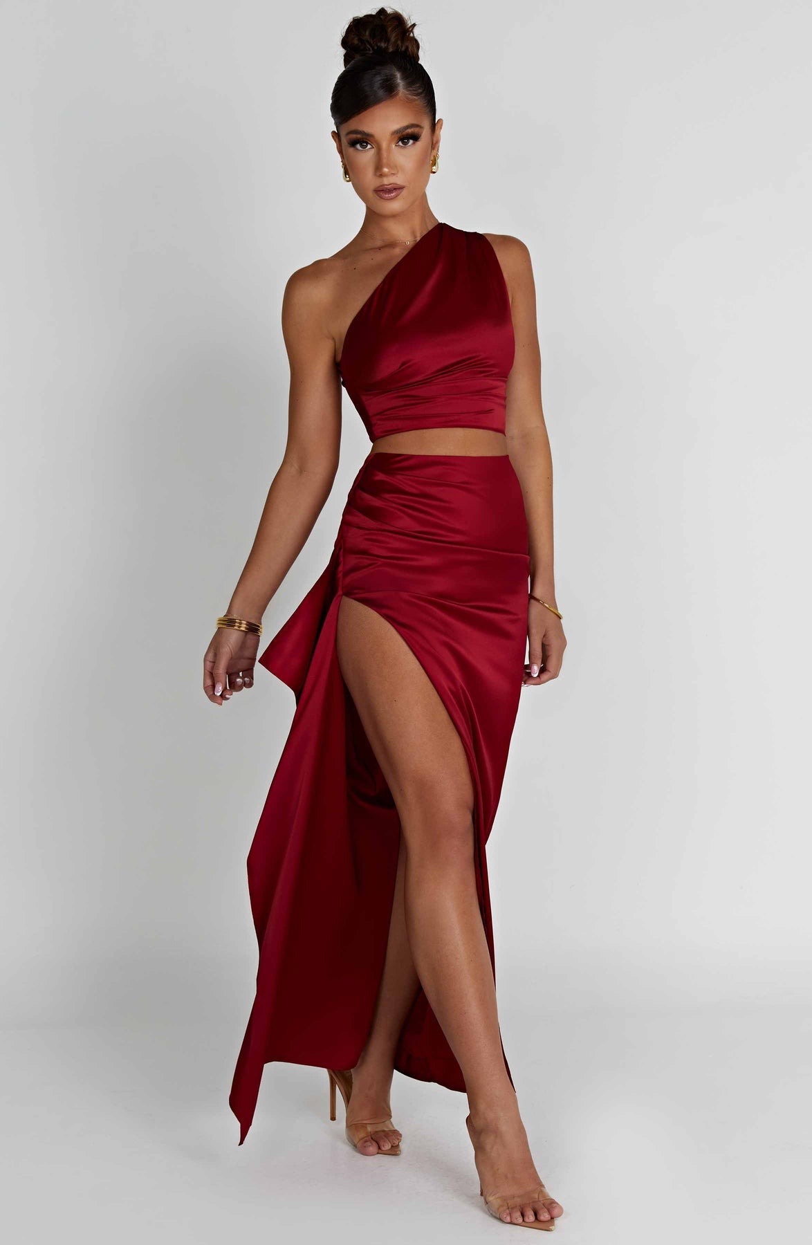 Payela Split Maxi Satin Dress
