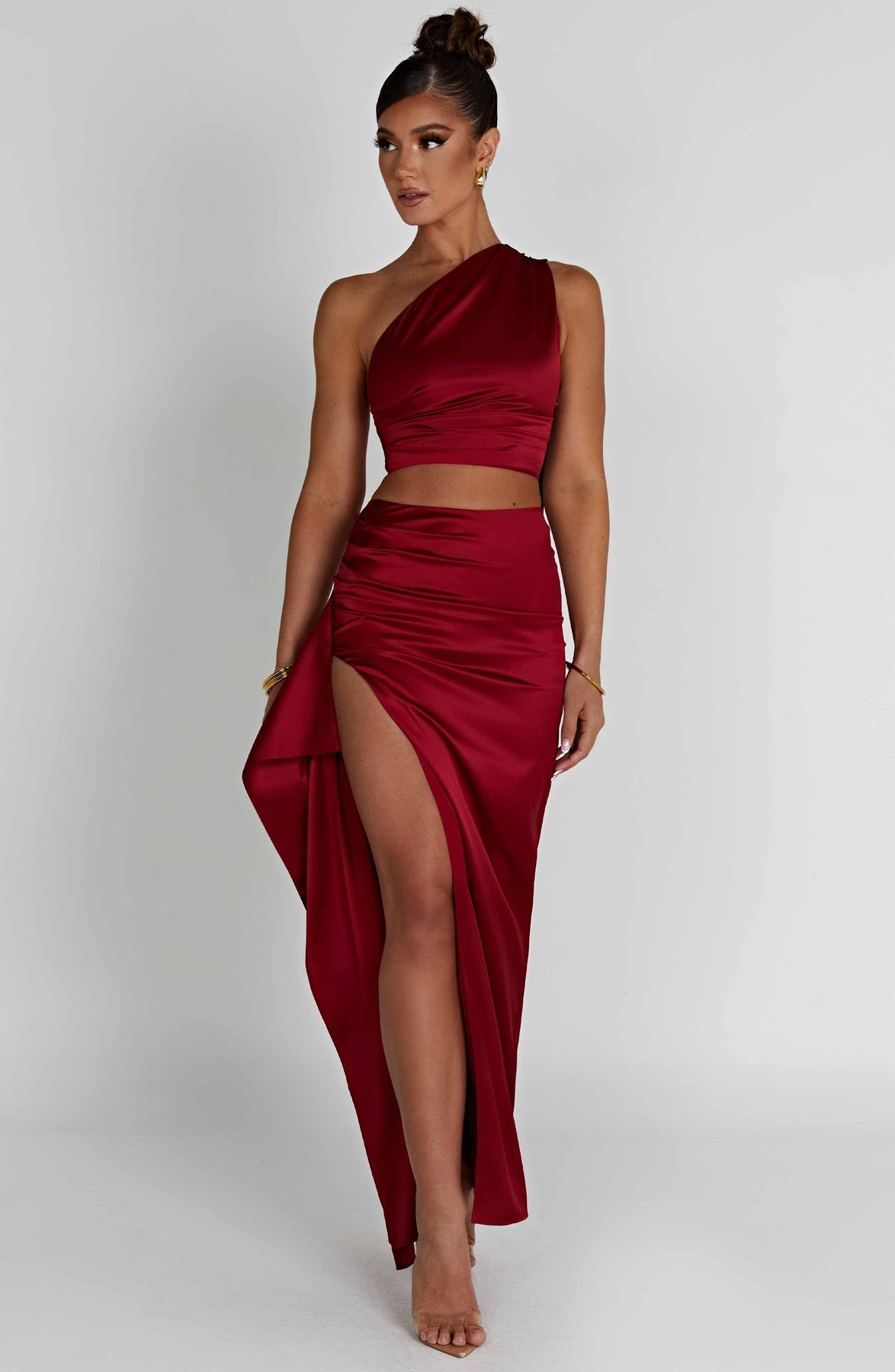 Payela Split Maxi Satin Dress