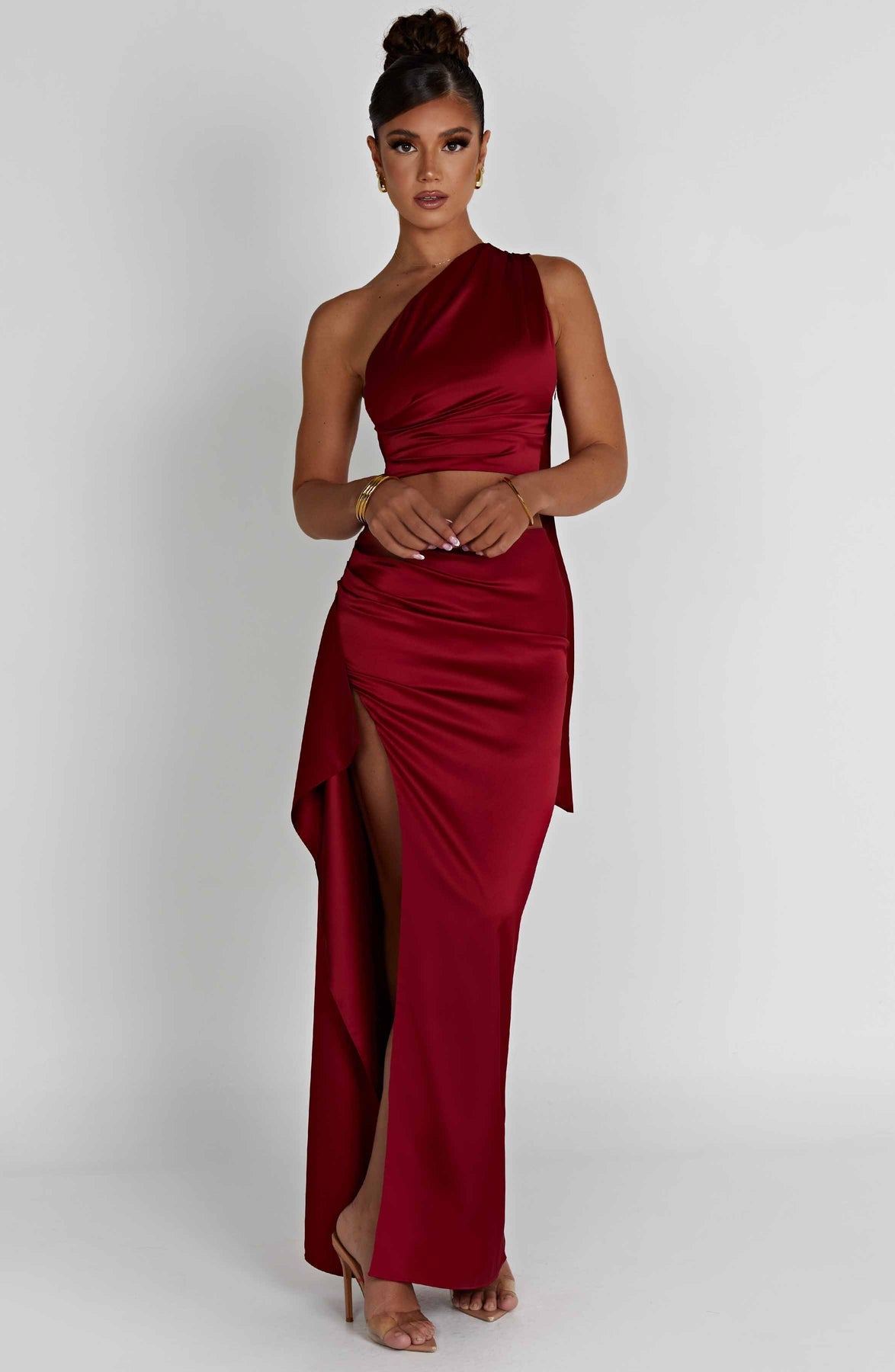 Payela Split Maxi Satin Dress