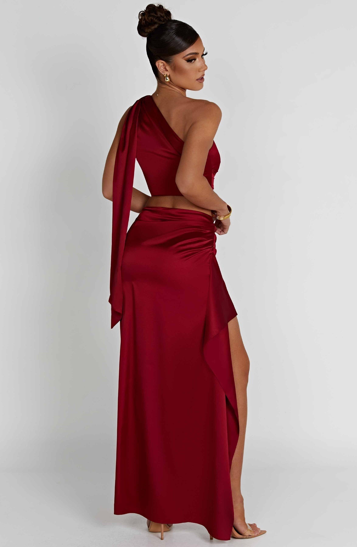 Payela Split Maxi Satin Dress
