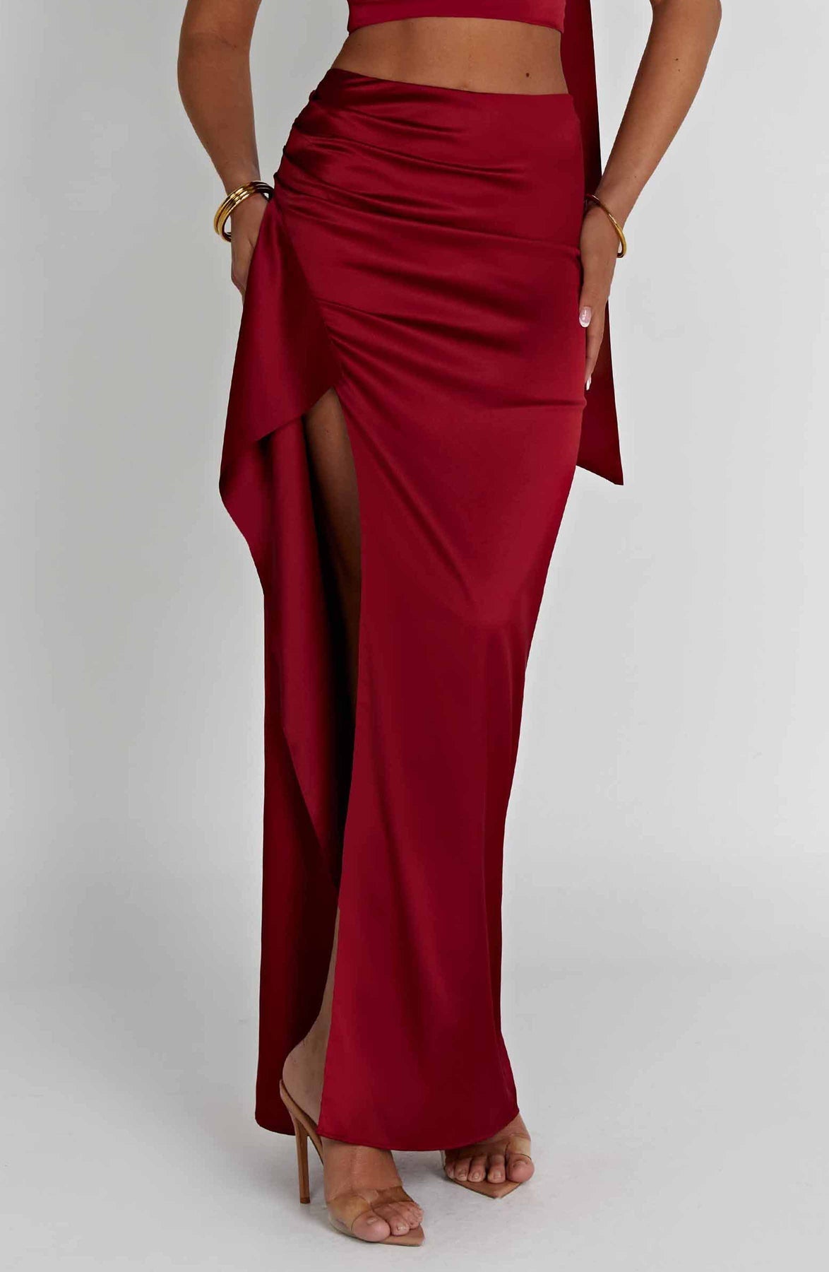Payela Split Maxi Satin Dress