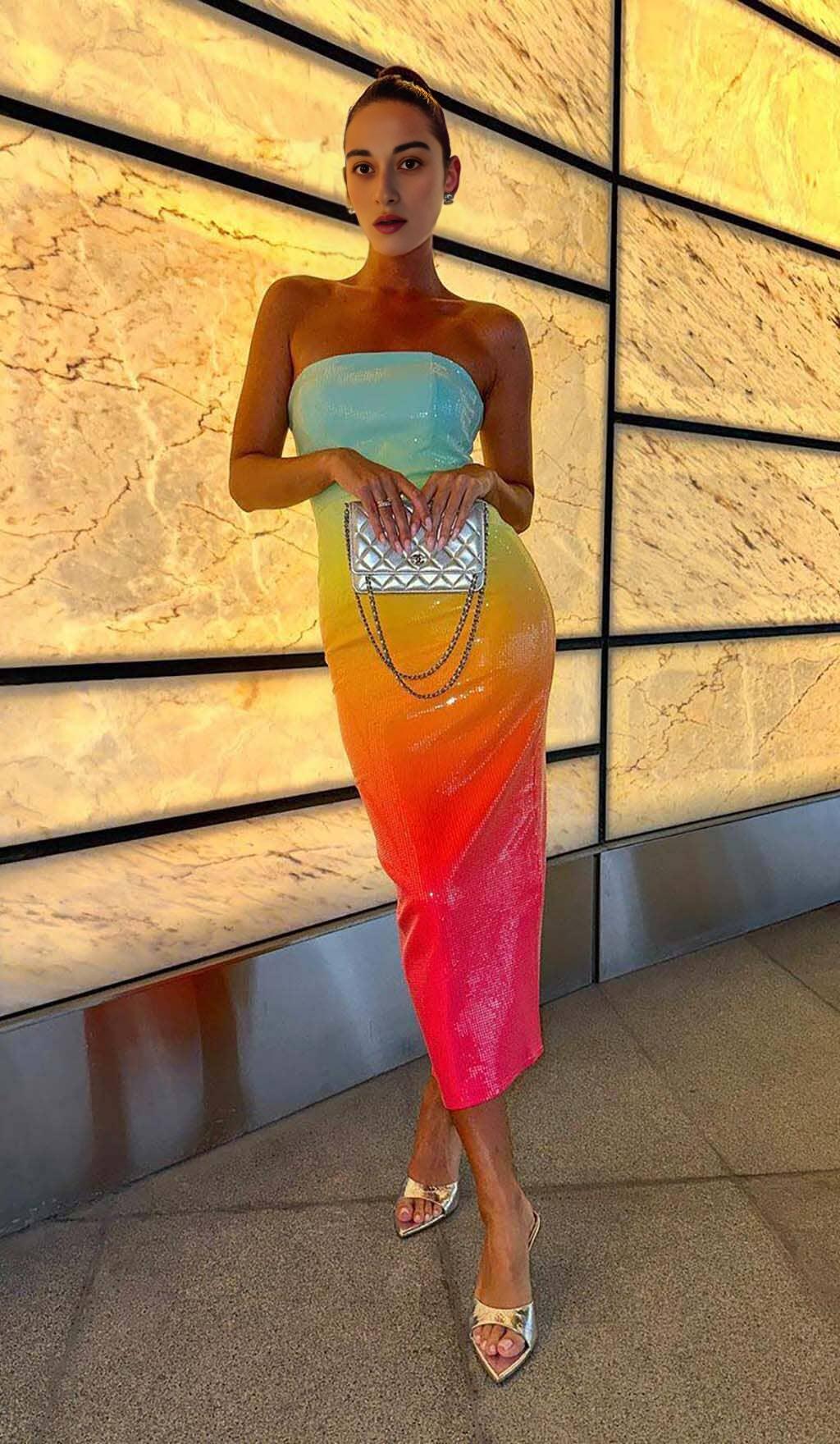 Ailya Strapless Sequin Dime Dress