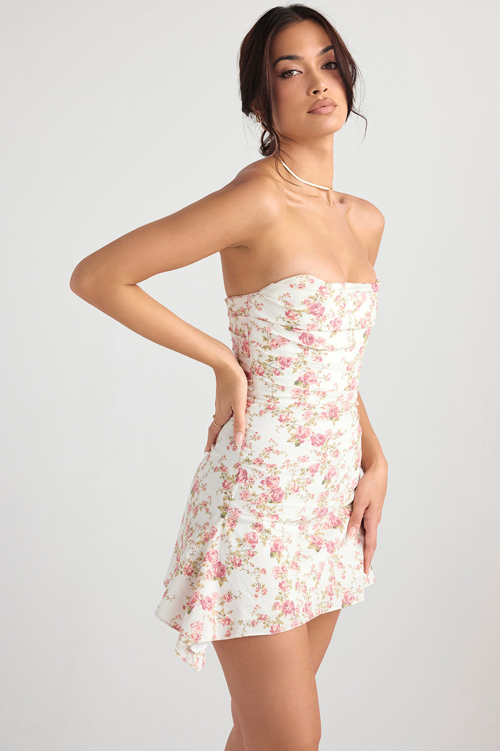 Kellya Manic Draped Strapless Corset Mini Dress
