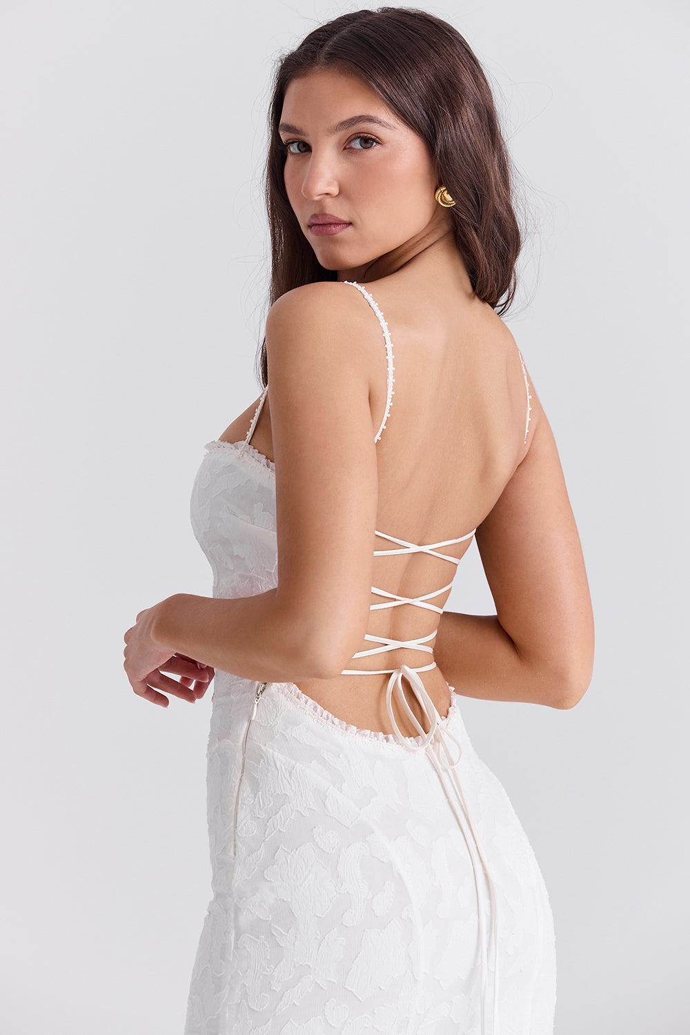 Alyia Elegant Maxi Dress-White