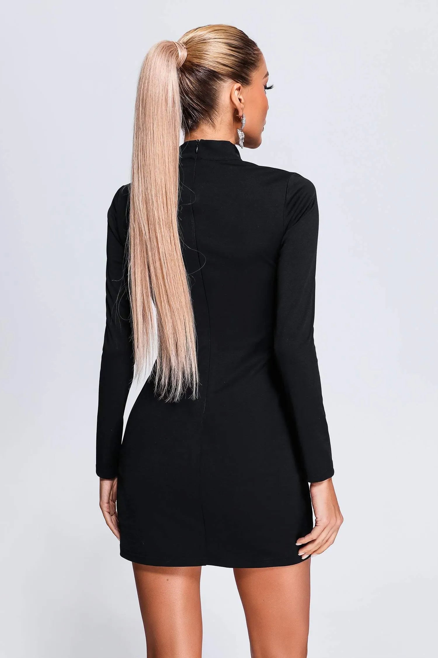 Alyia Cutout Black Mini Dress
