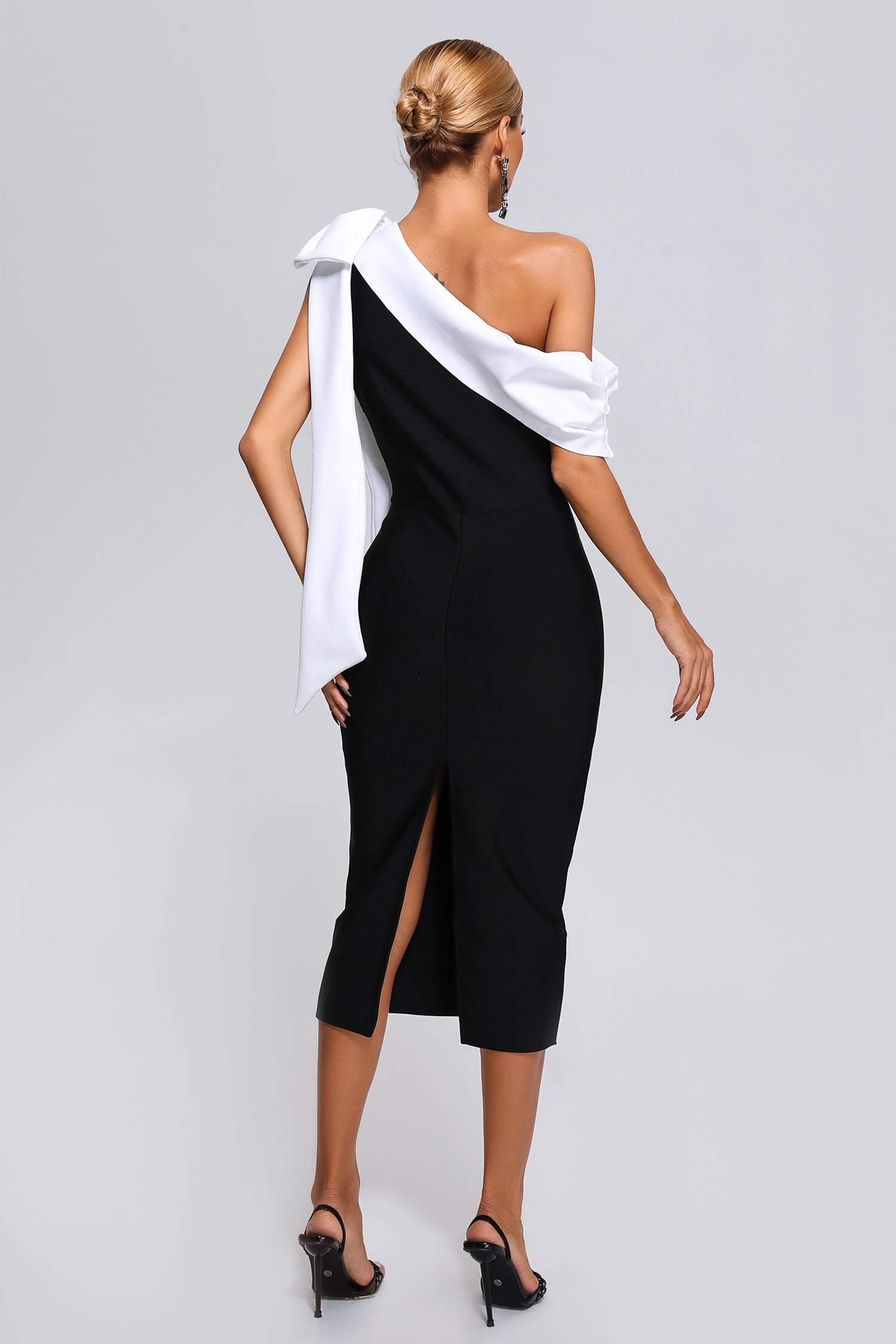 Alyia One shoulder Bow Bandage Dress