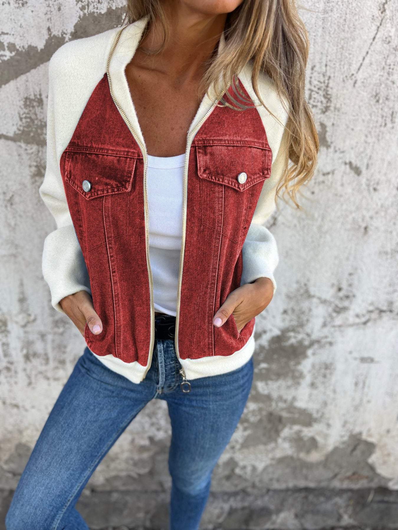 Jill - Zip-Up Denim Jacket