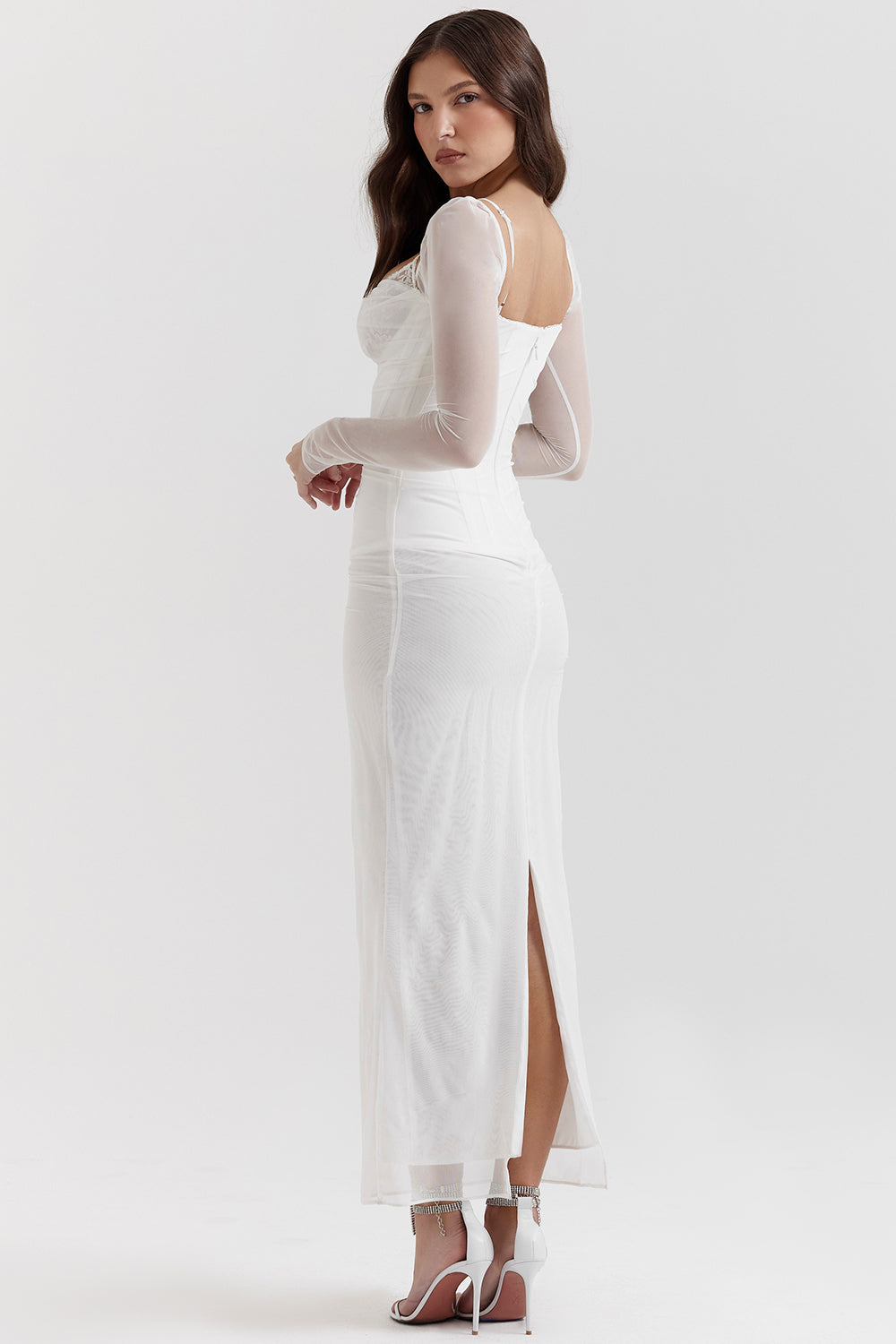 Mesh Stitching Lace Mid-length Dress