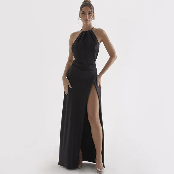 Aerilla Halter Backless Split Dress