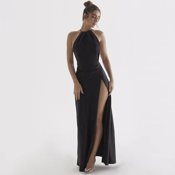 Aerilla Halter Backless Split Dress