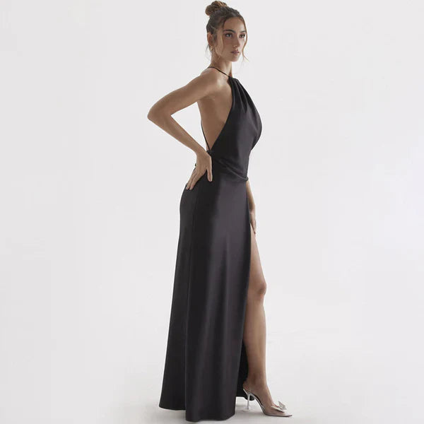 Aerilla Halter Backless Split Dress