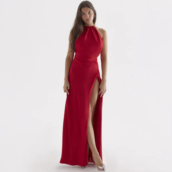 Aerilla Halter Backless Split Dress
