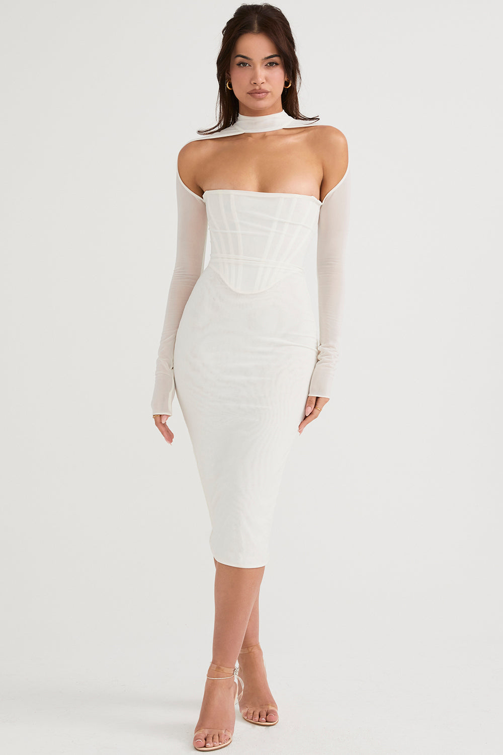 CHIC CORSET MESH MIDI