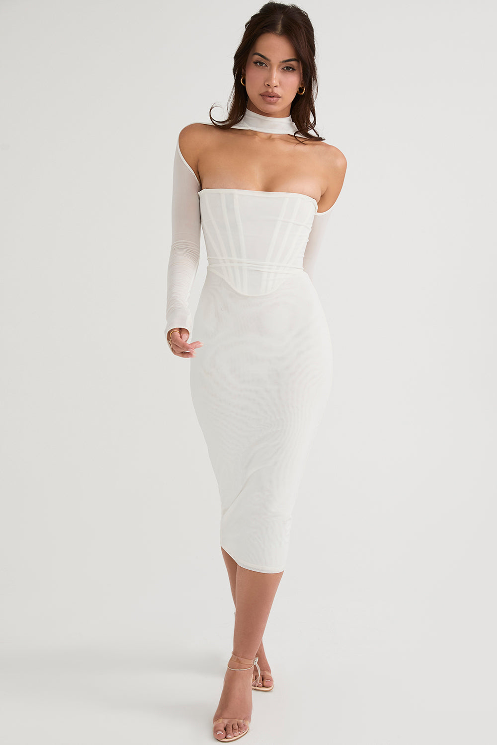 CHIC CORSET MESH MIDI