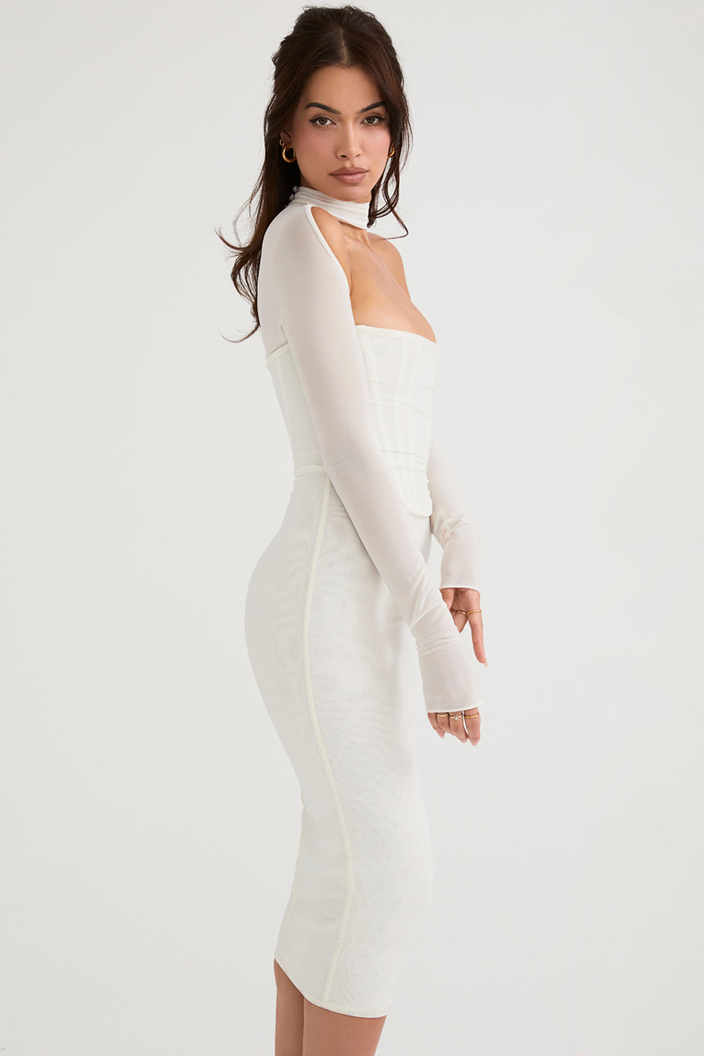 CHIC CORSET MESH MIDI