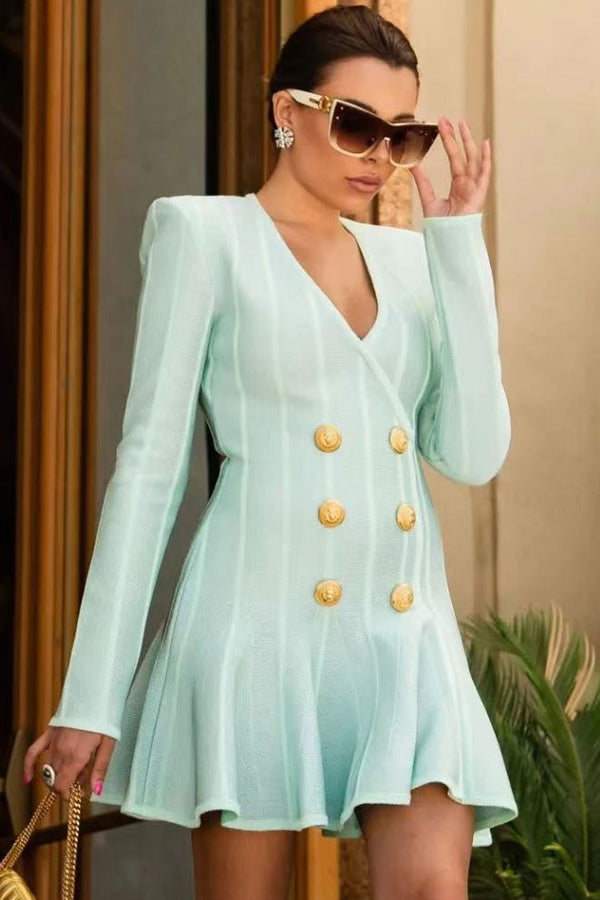 Elite V-neck Long Sleeve Dress
