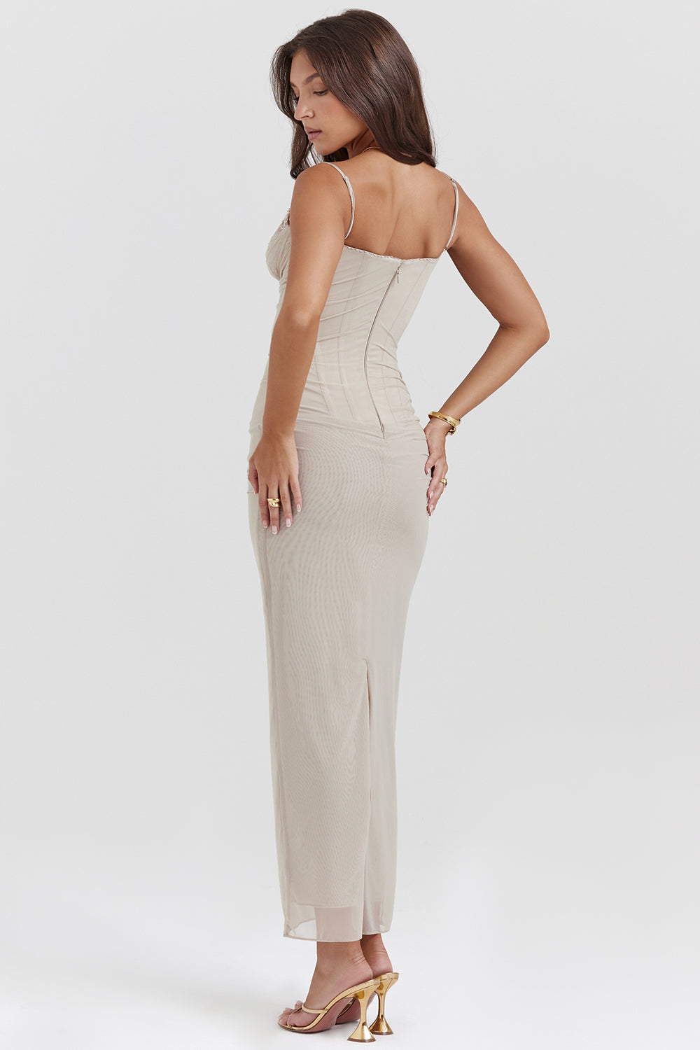 Mesh Stitching Lace Mid-length Dress