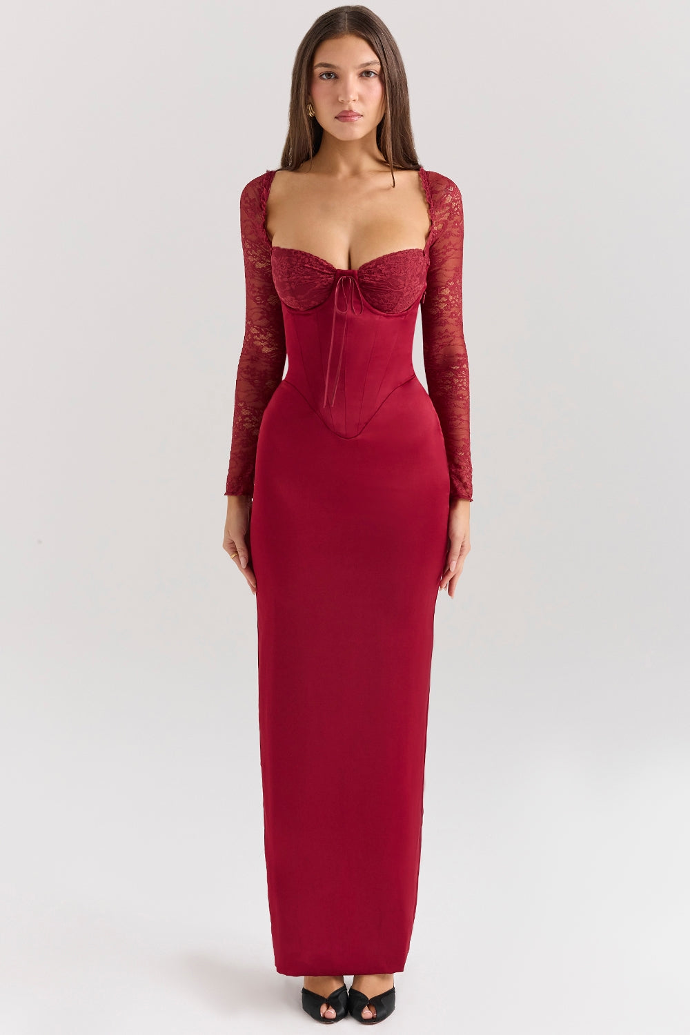 CHIC ELEGANT MAXI LACE DRESS